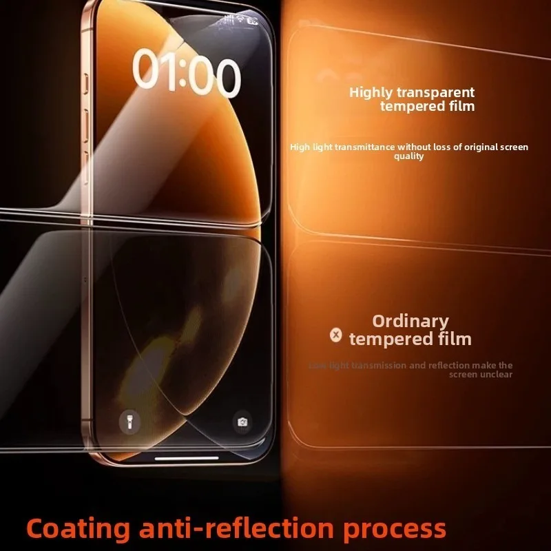واقي شاشة 6 في 1 لهاتف آيفون 17 16 15 Pro Max 16e زجاج مقسى هوائي لهاتف آيفون 14 13 12 11 Pro Mini 15 14 Plus زجاج