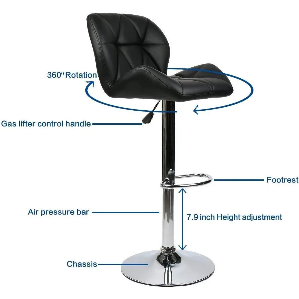 Bartafelset van 3 verstelbaar rond bureau en 2 draaibare pubkrukken voor thuiskeuken Bistro Bars Wijnkasten