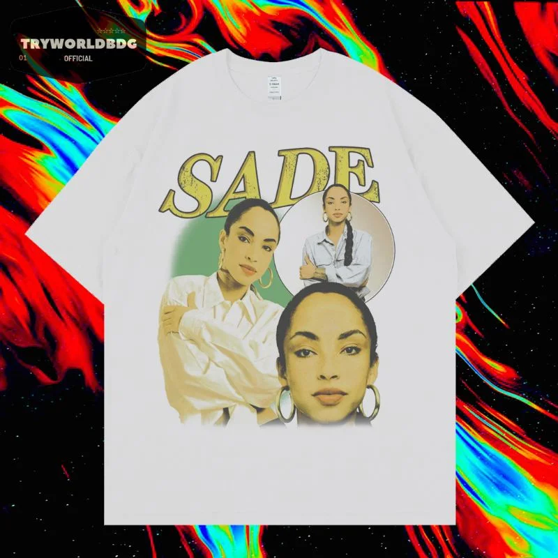 26 جديد حار موضة قميص أسود Sade قبلة الحياة ريترو ستايل الجرافيك الجدة الرجال والنساء ريترو تي شيرت الاطفال المشجعين