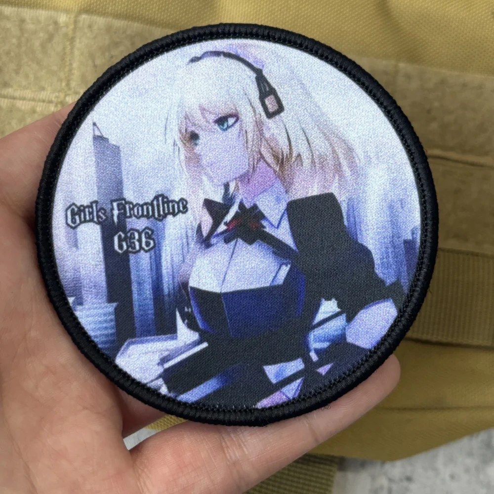 Parche Velcro insignia táctica anime chica azul para mochila - imagen 2