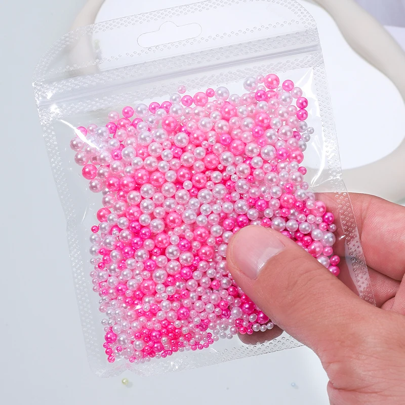 Mix Round Colorful Pearls Beads 3D Nail Art Charms Macaroon Nail Jewelry Manicure Craft Pearl Rhinestones Accessories Decoration