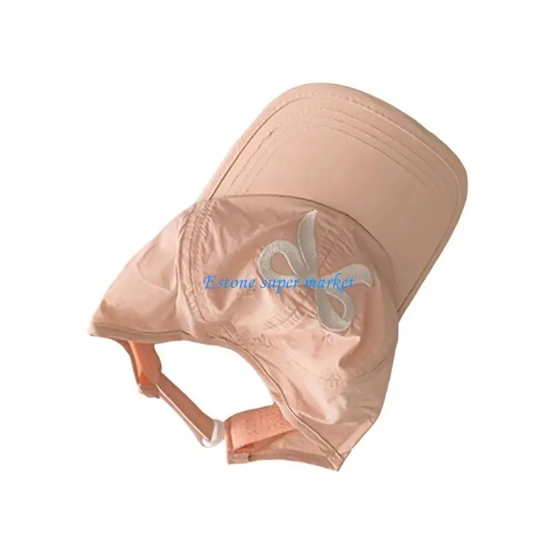 090B Trend Sunhat Girls Sun Hat Empty Top Outdoor Travel Beach Bucket Hat Infant Sun Protections Fisherman Ponytail Caps