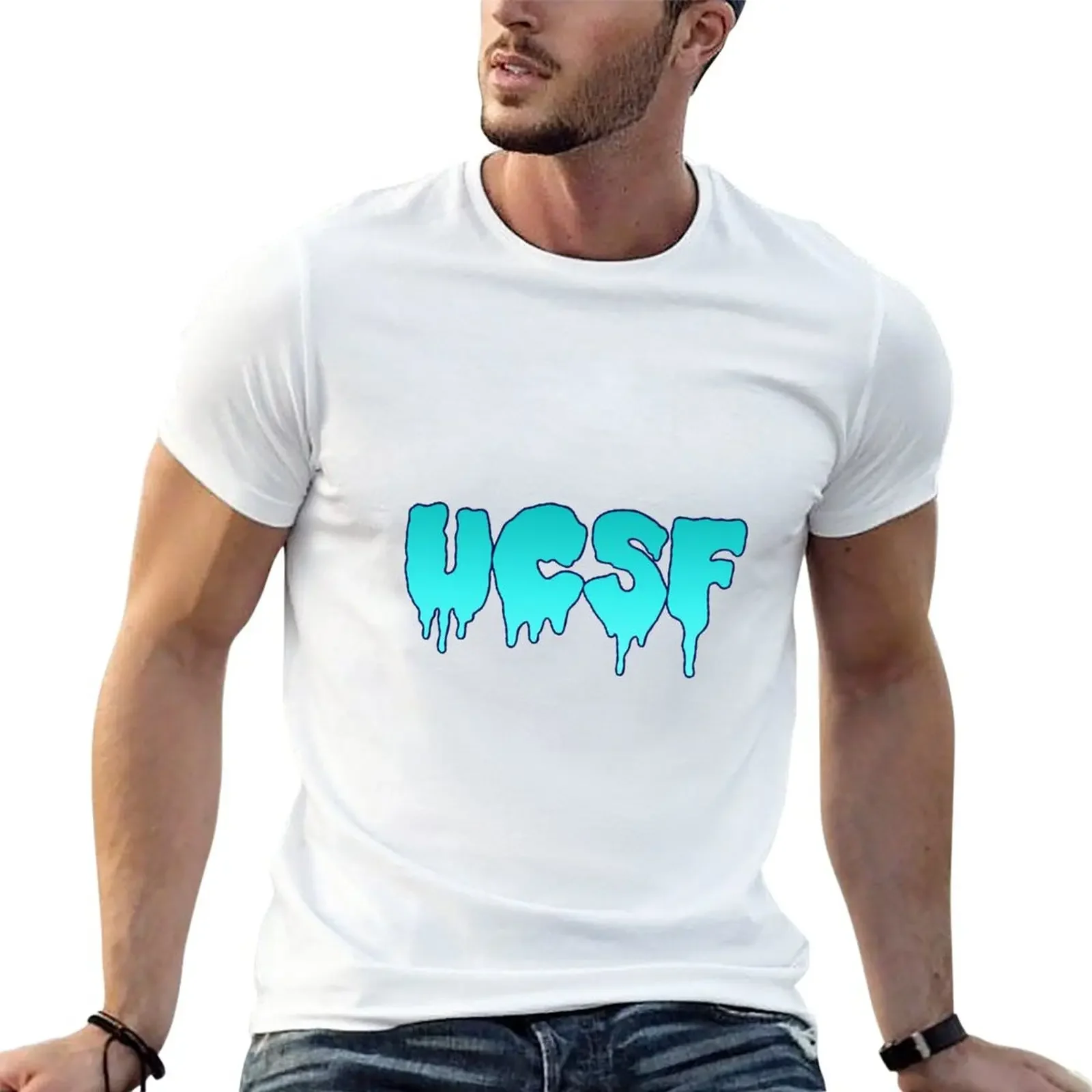 ucsf drippy T-Shirt blacks Short sleeve tee T-shirt men