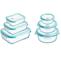 High Borosilicate Glass Lunch Box Microwave Heating Sealed Bento Boxes Refrigerator Freezer Box Fresh-keeping Soup Bowls