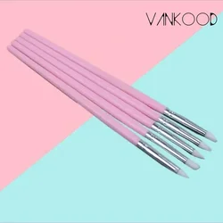 5Pcs/set Leftover Liquid Silicone Pen Nail Art Carving Hollow Soft Head Pen Pottery Clay Tool