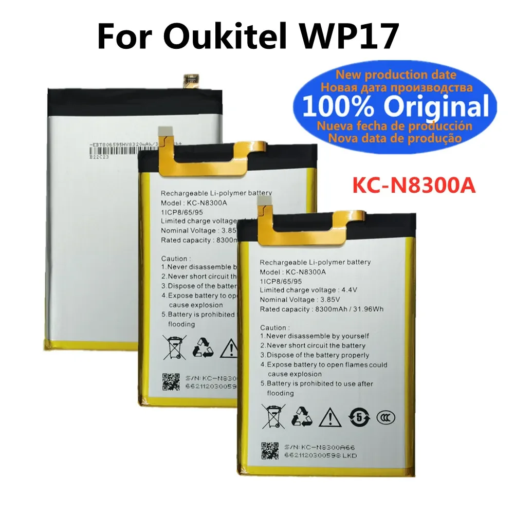 KC-N8300A 100% Original Battery For OUKITEL IIIF150 R2022 WP17 8300mAh Long Standby Time