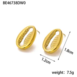 Houwu  Cowrie Shell Earrings For Women Sea Shell Summer Fashion Earrings Boho Jewelry Stud Earrings