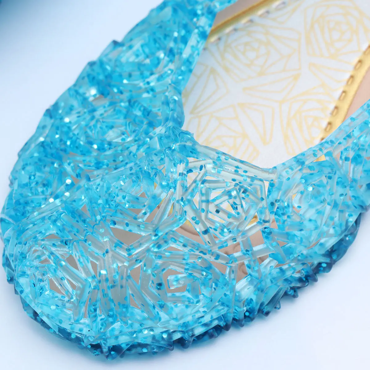 

1 пара сандалий для девочек, креативный прочный удобный материал из ПВХ для вечеринок, фестивалей, ежедневно - синий, размер 25