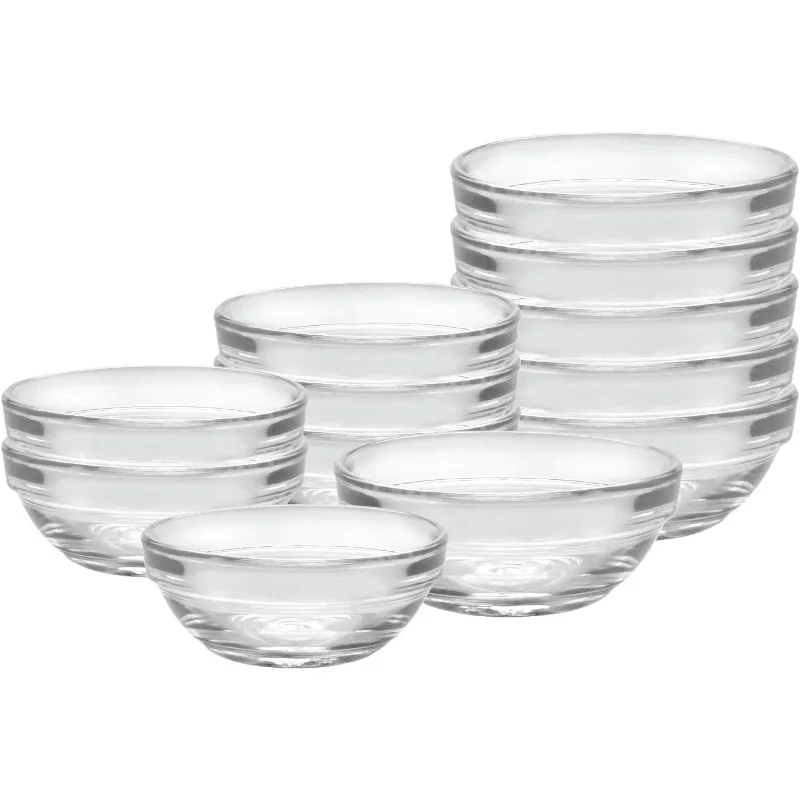 12 Piece Bowl Set of Six, Clear