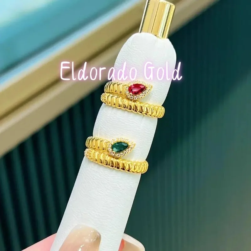 

Eldorado 2025 2025Boutique 9999 Luxury Bracelet Ring Set Female Fashion Noble 24K Year Snake Bracelet Open Band Ring