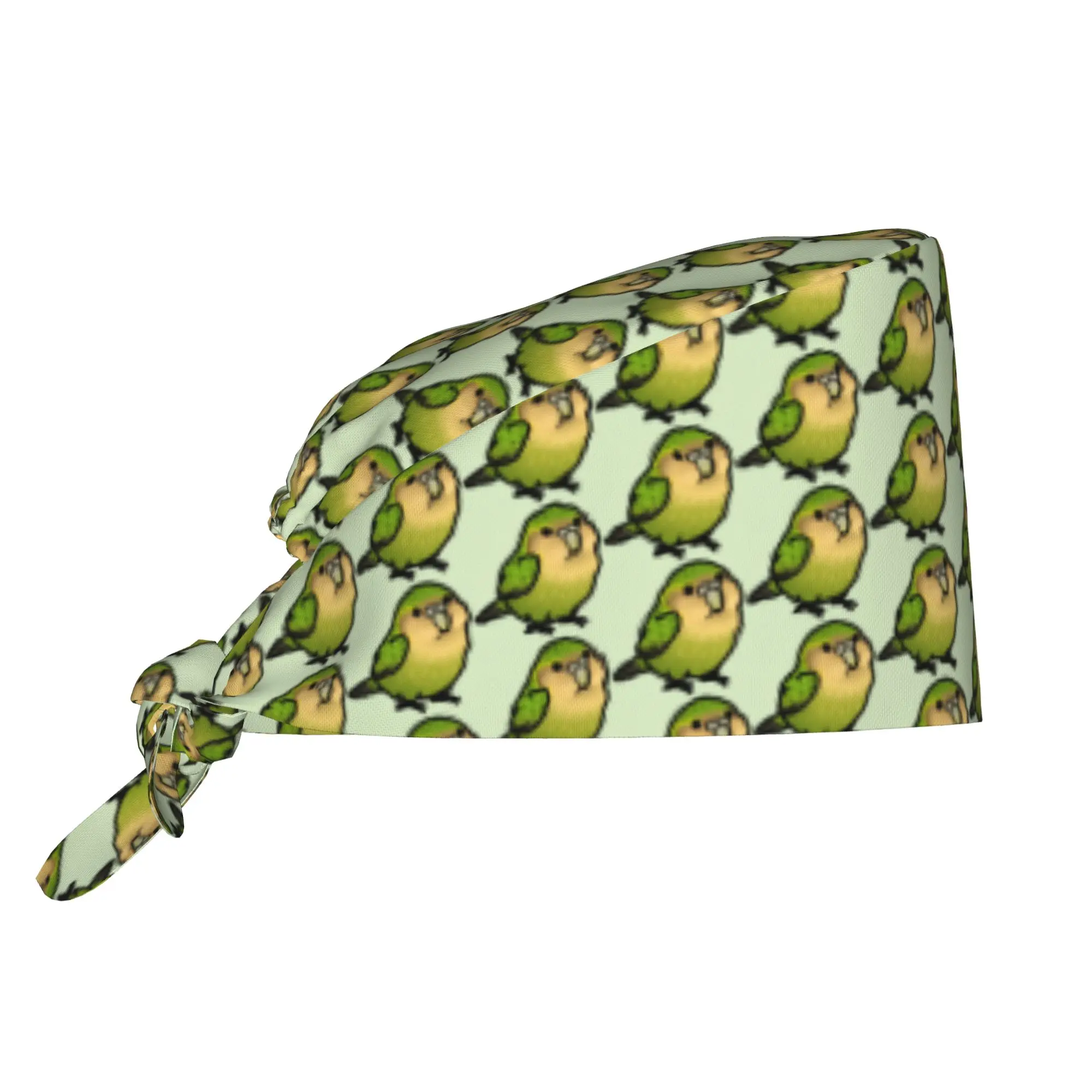 Adjustable Chubby Kakapo  Working Hat Women Men Parrot Bird  Scrub Caps Scrub Nursing Doctor Surgeon Cap for Nurse