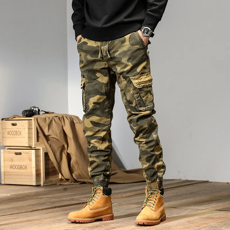 

2024 New Multi-Pockets Spring Summer Cargo Pants Men Streetwear Zipper Leg Skinny Work Joggers Cotton Casual Tactical Trousers