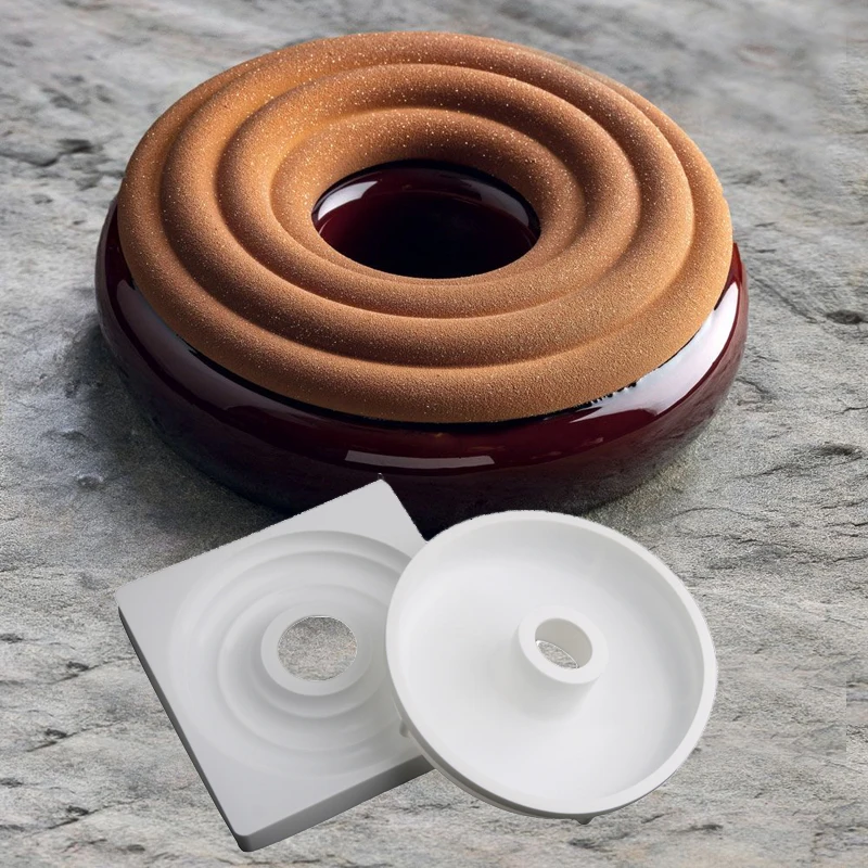 Texture Decorated Donut Silicone Cake Molds Circular Ring Bakeware Set Cake Moulds Kitchen Supplies Dessert Decorating Tools