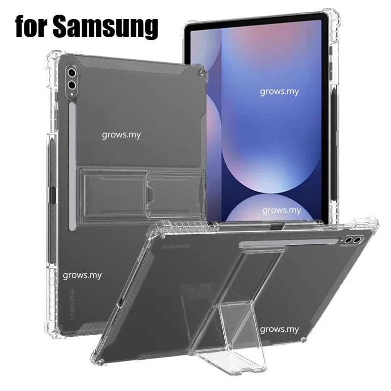 

Casing with Stand for Samsung Tab S10 Ultra 5G S10+S10 Plus Tab S9FE+A9 Plus 11"A9 8.7 TPU Transparent for Tab S9 S8 Ultra Case