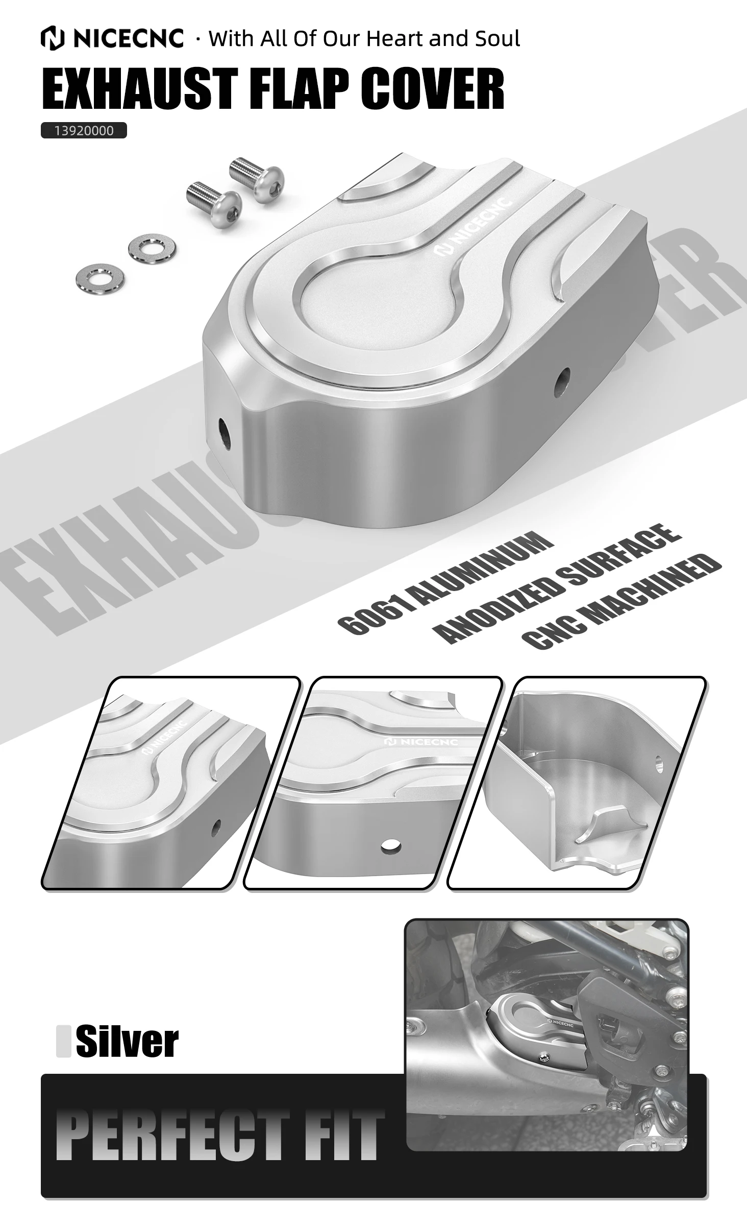NICECNC Motorrad-Auspuffklappenabdeckung für BMW R1250GS 2019–2023 R 1250 GS 2023 R 1250 GS 2022 R 1250 GS 2021 2020 2019 NineT – Detail 13