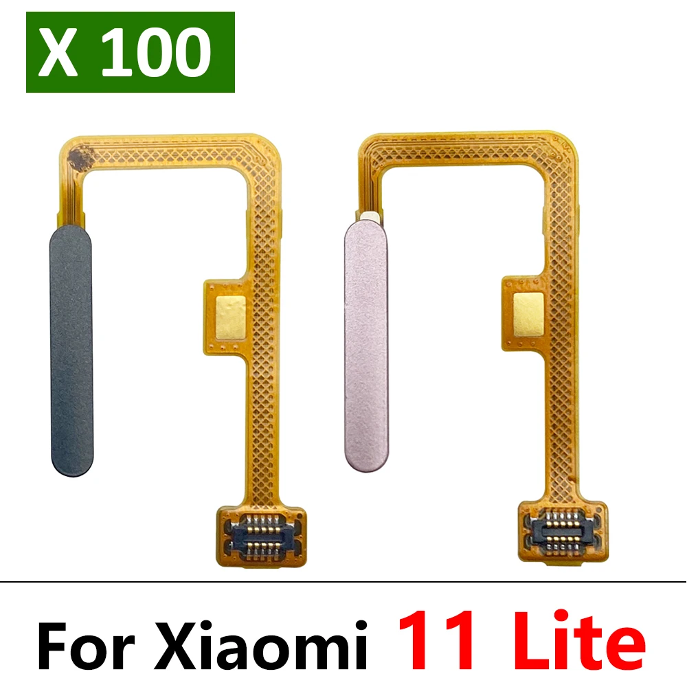 

100Pcs/Lot, Home Button FingerPrint Touch ID Sensor Flex Cable Ribbon For Xiaomi Mi 11 Mi11 Lite Replacement Parts