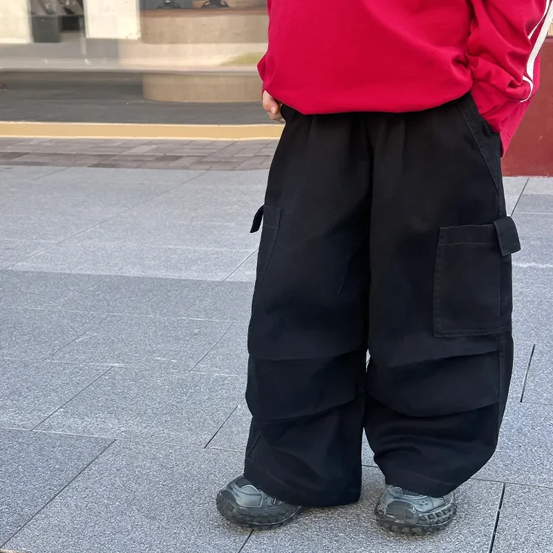 Children's Clothing Boys' Pants Children's Overalls 2024Autumn New Boys' Early Autumn Western Style Straight Casual Trousers