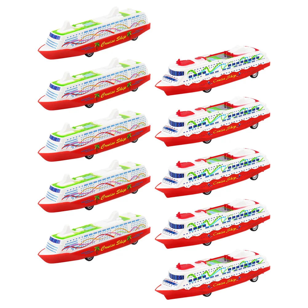 10 Pcs Pull Back Ship Model Plastic Cruise Toy Toys for Toddlers Cars Vehicle Steamship