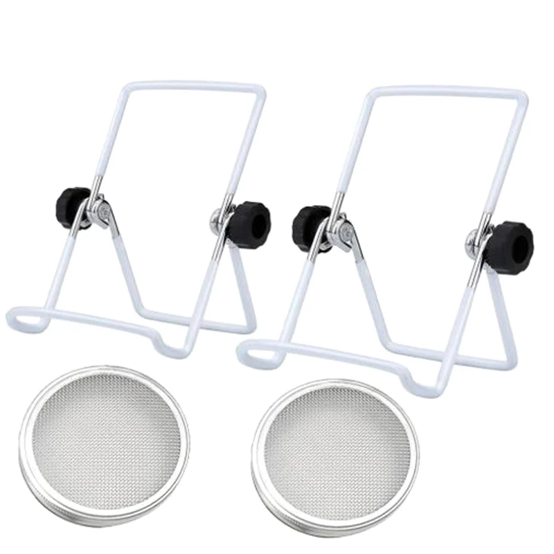 F-F 1 Satz Edelstahl-Dosendeckel, geeignet für Einmachgläser mit breiter Öffnung zum Einmachen von Bio-Sprossen und Brokkoli-Linsen