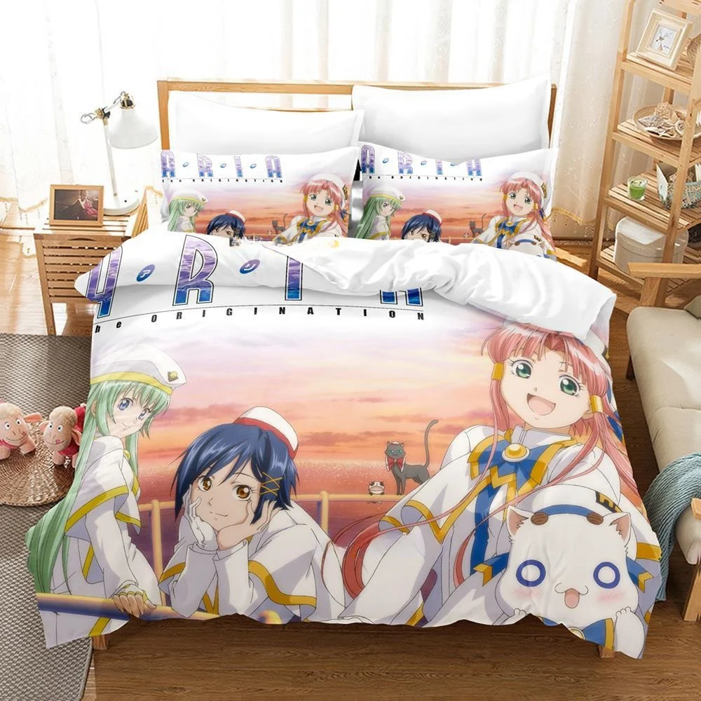 

Anime Aria the Animation Bedding Set Duvet Cover Comforter Bed Set Quilt Cover Pillowcase King Queen Twin Size Boys Girls Adult