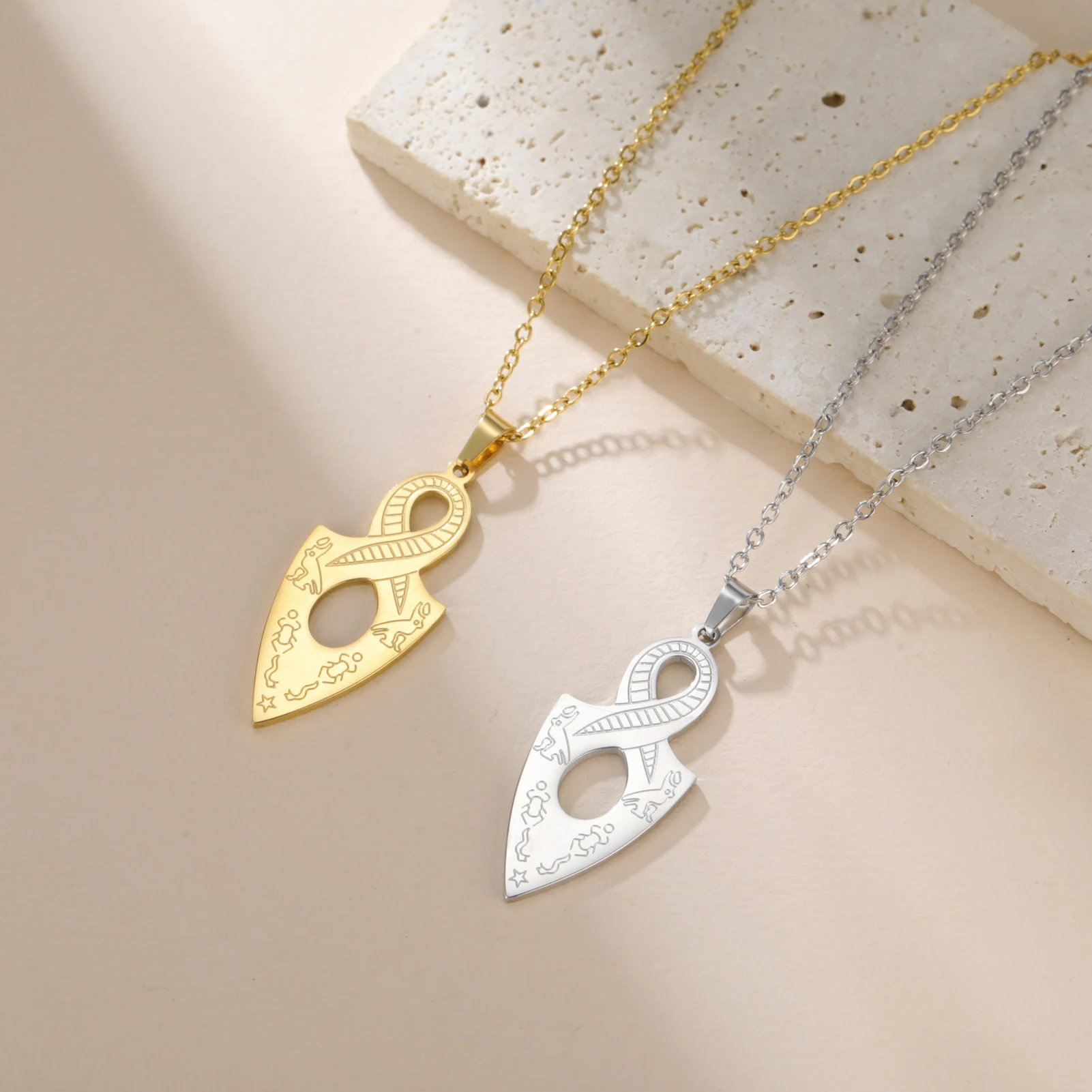 Amaxer Ретро наконечник стрелы из нержавеющей стали Анх иероглифический наконечник стрелы кулон ожерелье египетские ювелирные изделия подарки оптом