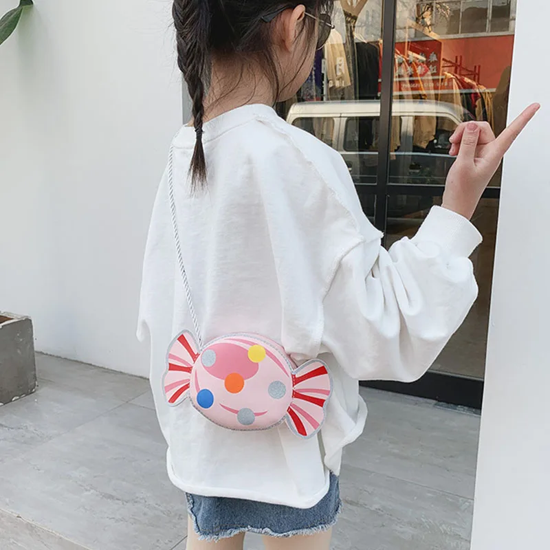 Cute Candy Children Messenger Bag Princess Girl Mini Handbags Pu Leather Coin Purse  Chain Purses Kids Crossbody Shoulder Bags image 2