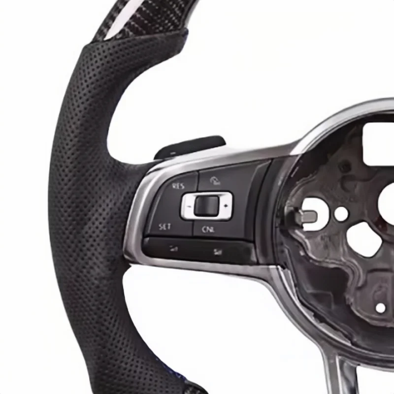 Roda Kemudi Serat Karbon Asli Kustom Cocok untuk Vw Golf 6 7 Mk6 7 Mk5 Passat Polo Update Ke Mk7 Gti 2015