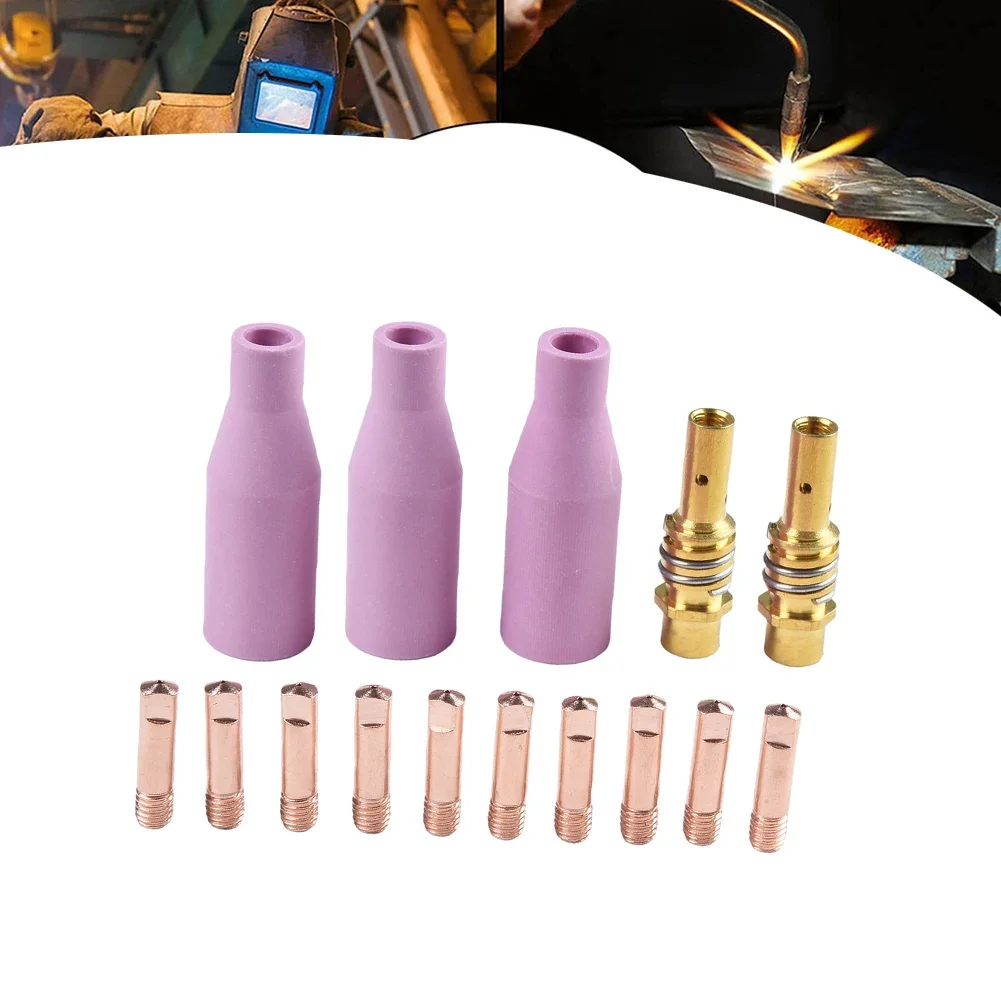 For MAG Welding Pink Welding Nozzle Kit Copper Welding Tips Kit Welding Earthenware Nozzles Thermal Conductivity