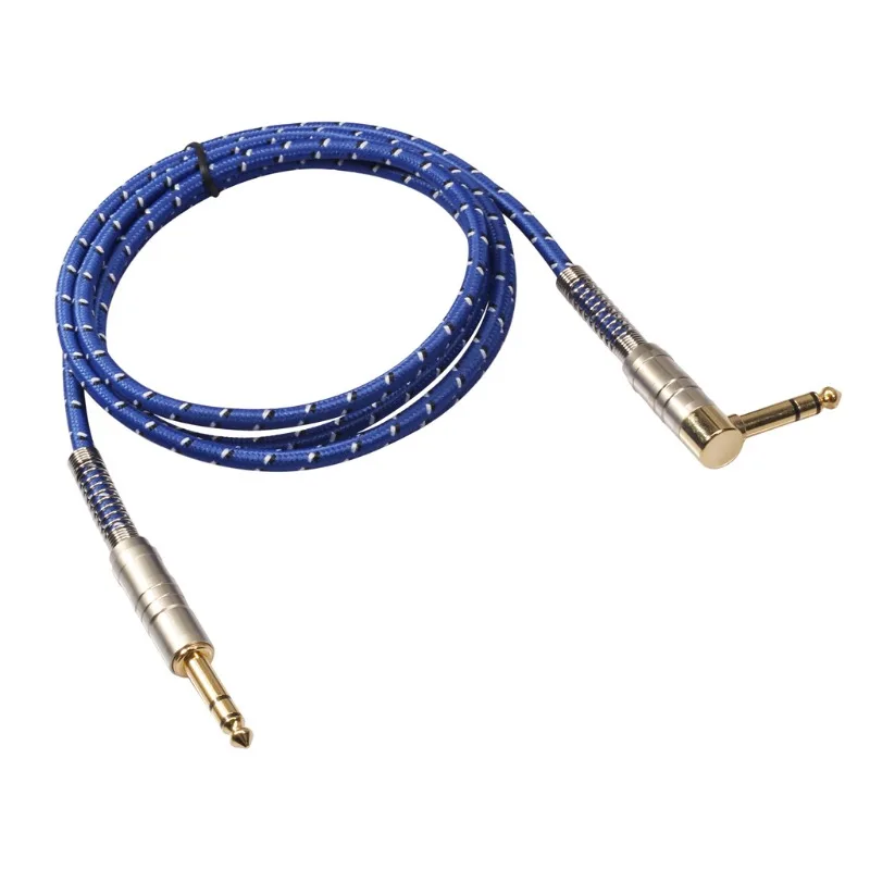 

New Gold-plated Head 6.35mm Stereo Male-to-male Straight Head-to-elbow Xanon Audio Adapter Cable