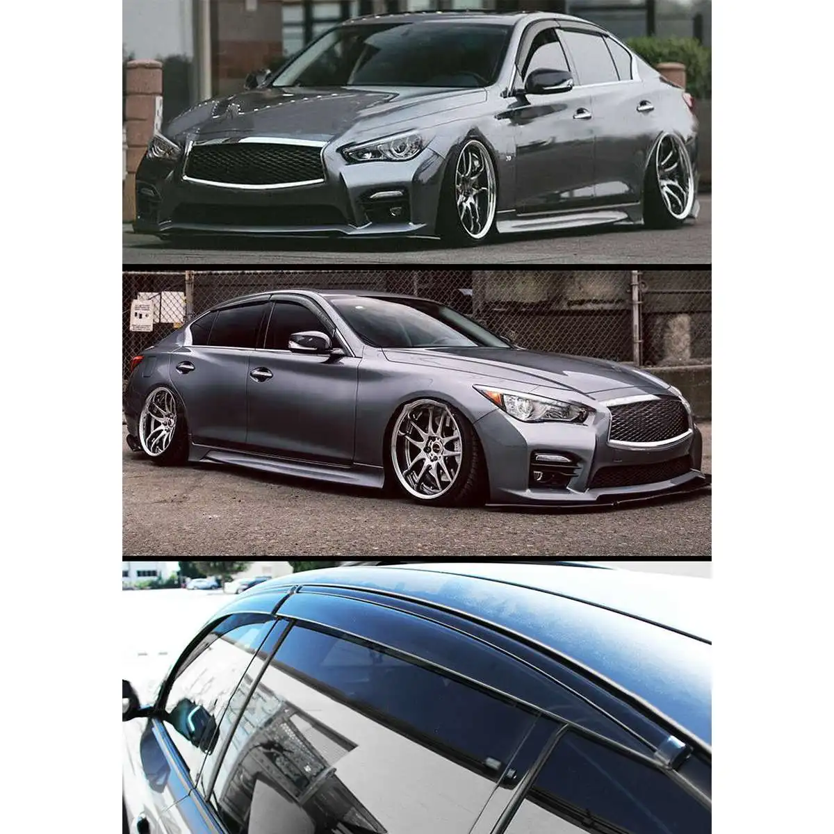 4 sztuk Weathershields samochodów boczna szyba deflektor okno Visor Vent dla Infiniti Q50 Q50S 2014-2020 osłony przeciwwiatrowe osłony przeciwdeszczowe