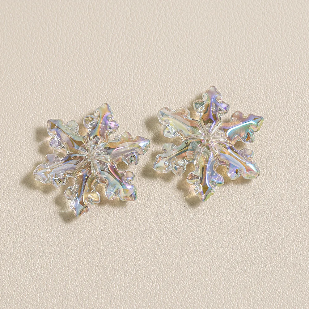 10 قطعة رقاقات الثلج الملونة الشفافة اليدوية فضفاض الخرز سلسلة هواتف محمولة المفاتيح معلقة الملحقات DIY المواد