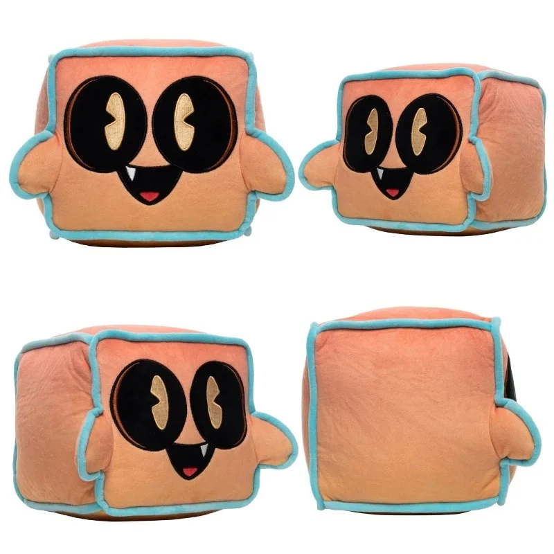 Image of Neues Anime Little Geo Plüschtier Niedliches Spiel Geometry Geo Dash Orange Stoffkissen Puppe Geburtstagsgeschenke
