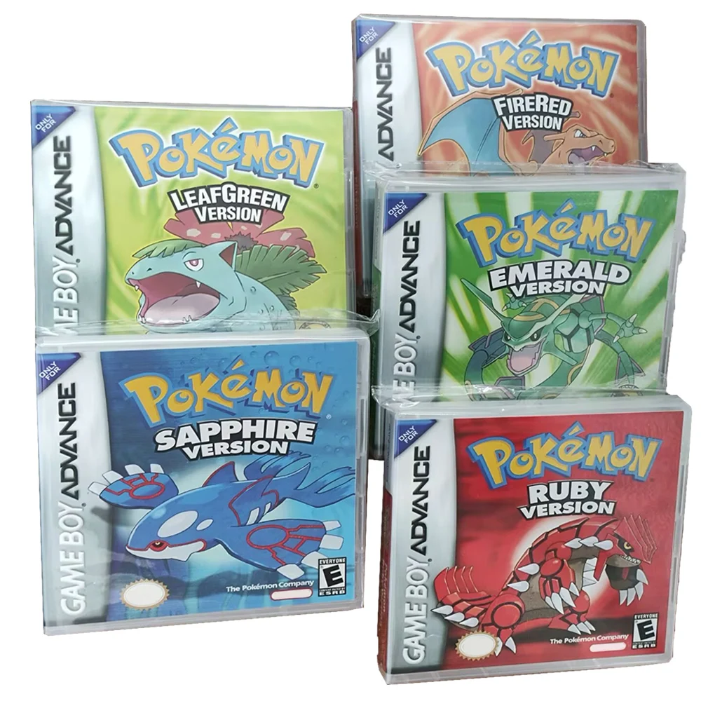 NEUE Pokémon-Serie Emerald FireRed Leafgreen Ruby Sapphire 5 Versionen GBA-Spiel in Box für 32-Bit-Videospielkassette Ohne Handbuch – Detail 2