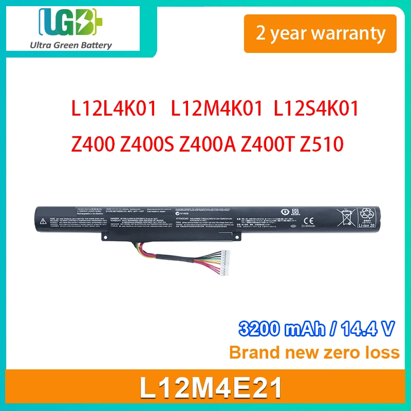 

UGB New L12S4K01 L12M4E21 Laptop Battery For Lenovo Ideapad Z400 Z400S Z400A Z400T Z510 Z510A Z500 Z500A L12L4K01 L12M4K01 L12S4