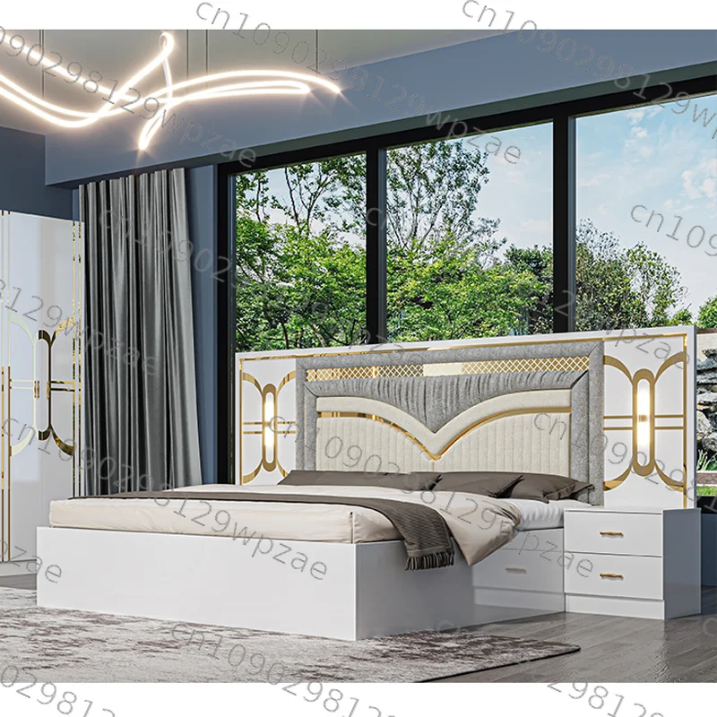 【Hot】Simple Modern King Room Full Set Home Du Wood Frame Bedroom Furniture Set