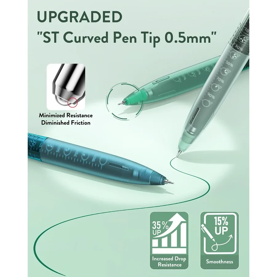 12 حزمة 0.5 مللي متر سريعة الجافة قابل للسحب جل مجموعة أقلام لطيف شفاف غرامة نقطة متعددة ملاحظة أخذ الجمالية lnk أقلام الراحة قبضة 12