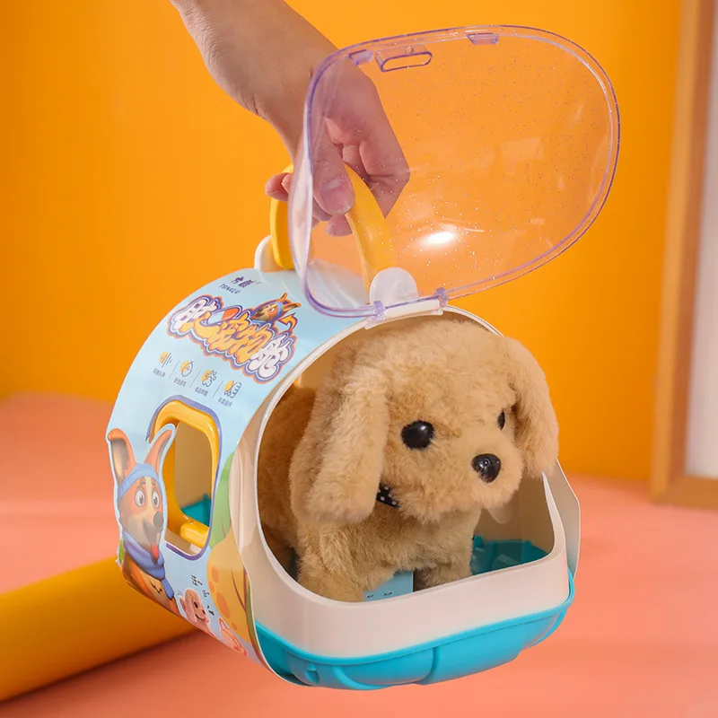 Novas crianças brinquedos de pelúcia elétricos bonito coelho simulação filhote de cachorro vai corrigir vai nod balançando cauda bebê interativo brinquedo para animais de estimação presente