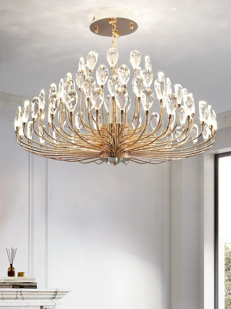 Modern Home Decoration Crystal Chandelier Retro Art Creative Living Room Creative Bedroom Dining Room Led Senior Chandelier