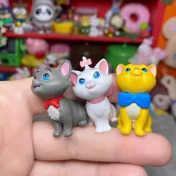 6Pieces 3.3-3.7cm Disney Cat Adventure Mary Cat Doll Ornament