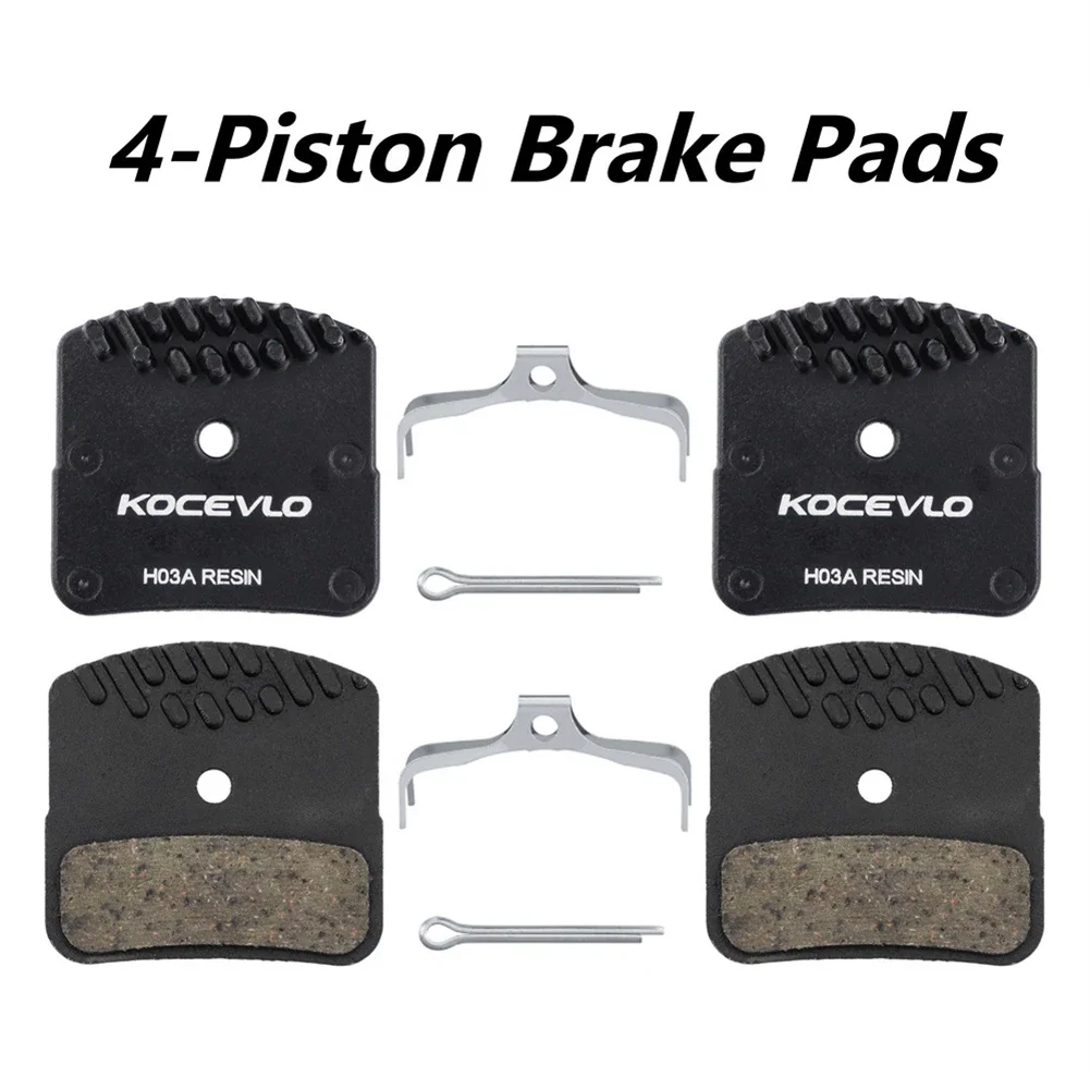 Bicycle Brake Pads Cooling Fins Ceramics Disc Brake Pads ForShimano H03A Replacement Four Piston Resin Pad Bike Accessories