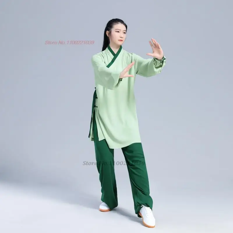 2024 chinese kung fu tai chi clothing martial arts taijiquan wushu uniform vintage tops+pants wing chun training exercise set