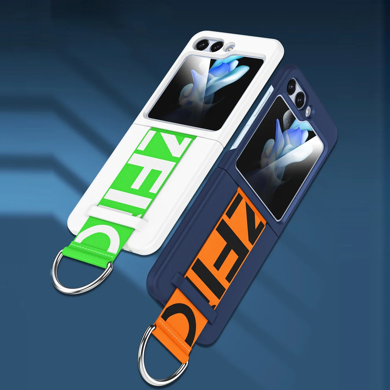 Nuovo per Samsung Z Flip 5 6 custodia con supporto ad anello con cinturino da polso elastico custodie per cinturino per Samsun Galaxy Z Flip 4 3 5 6 Z Flip6 Cover