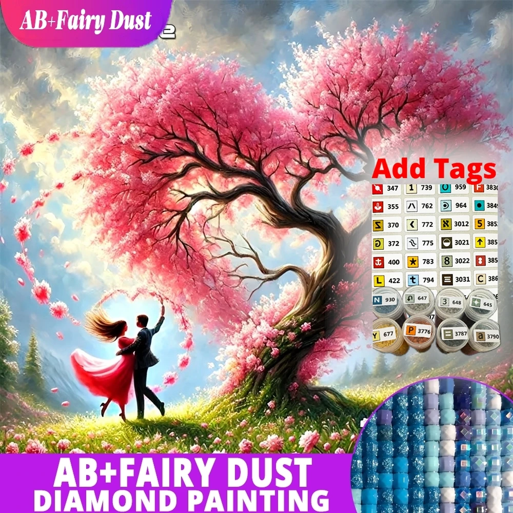 

AB Фея Пыль DIY Алмазная картина Дерево Сердце Пейзаж Вышивка крестиком Акриловые принадлежности для рукоделия Алмазная мозаика Пара Декор для дома