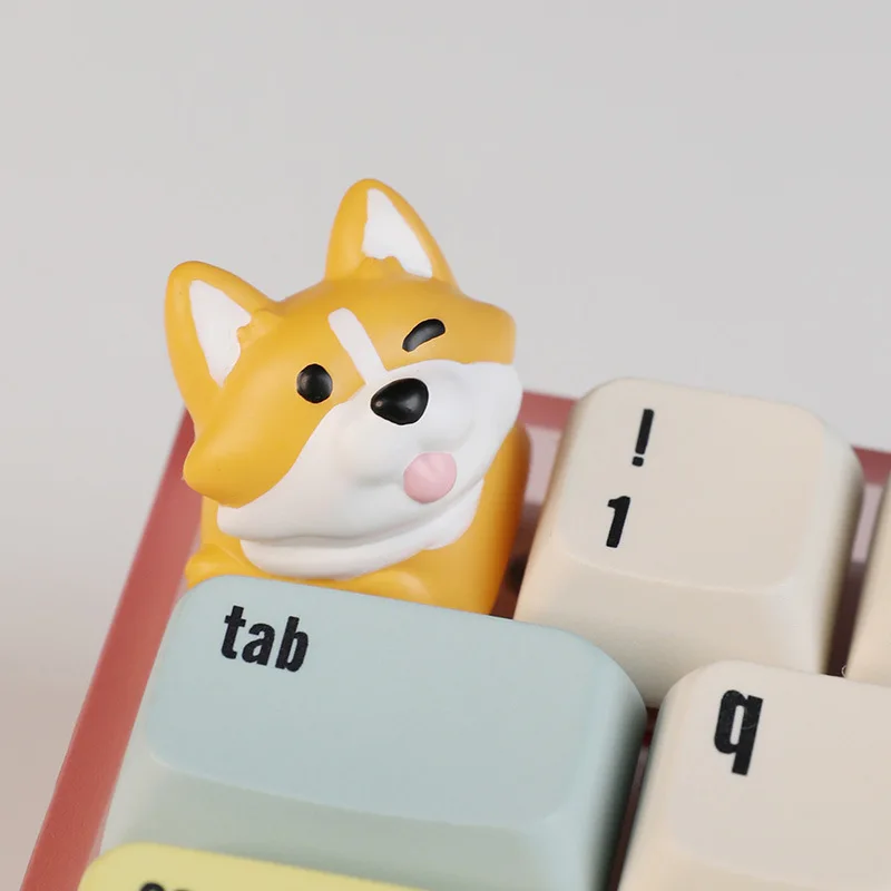 Corgi keycap butt Shiba Inu hand-painted personality cute three-dimensional mechanical keyboard gift computer cute