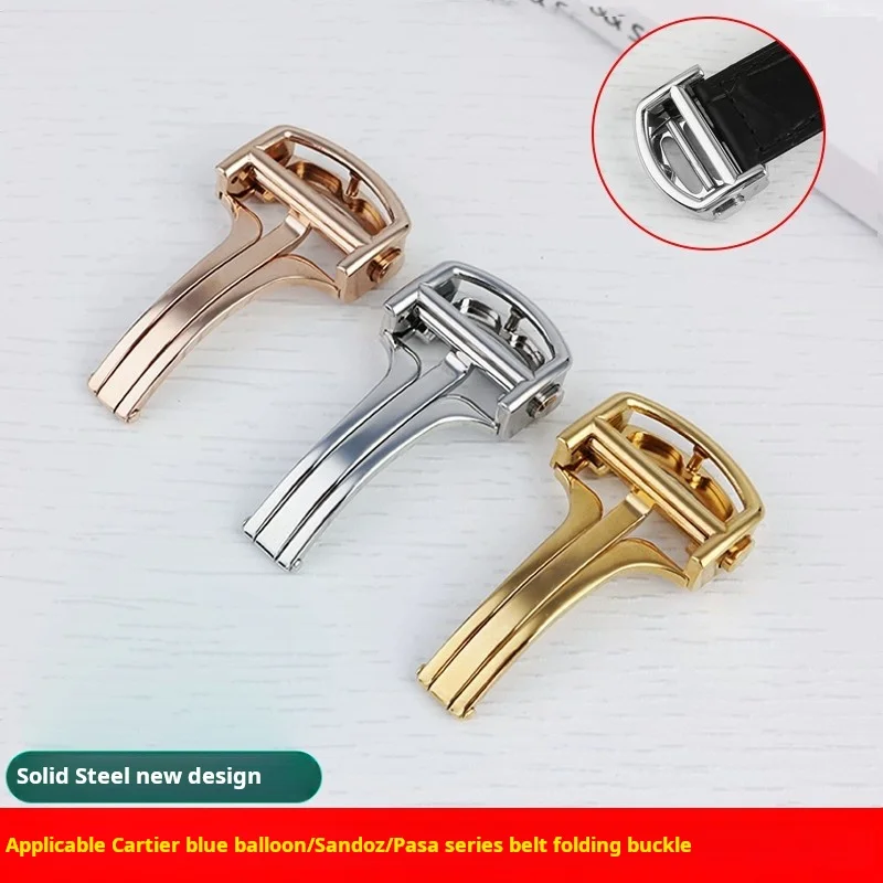 High Quality Stainless Steel Folding Buckle For Cartier blue balloon watch buckle Santos Pasha tank belt bow buckle accessories