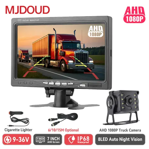 7인치 AHD 차량 모니터 1080P 야간 시야 차량 후방 카메라 리버스 카메라 야간 시야 방수 트럭 버스 보안용
