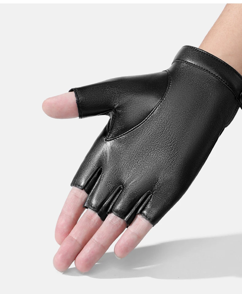 PU-Leder Handschuhe Fingerlos Unisex Cosplay Hip-Hop Punk-Stil Täglicher Gebrauch Retro Performance Gothic Kunstleder Steampunk Handschuhe – Detail 2