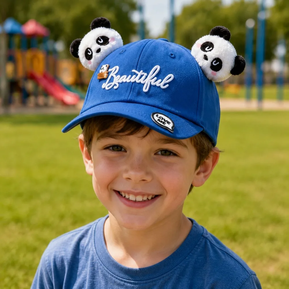 Cute 3D Panda Baseball Cap Breathable Versatile Boy Girl Sun Hat Lightweight 10 Colors Peaked Cap For Summer Outdoor