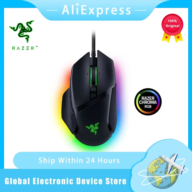 

Оригинальная эргономичная игровая мышь Razer Basilisk V3, быстрый переключатель игровой мыши, Chroma RGB освещение, 26 К DPI, оптический датчик