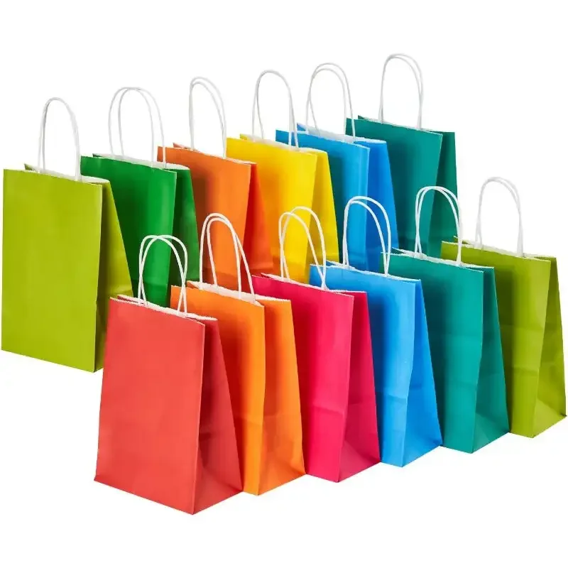 32 Pack Small Paper Gift Bags with Handles, 5.8